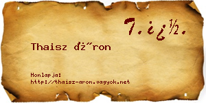 Thaisz Áron névjegykártya
